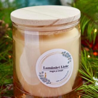 Recipient sticlă capac lemn