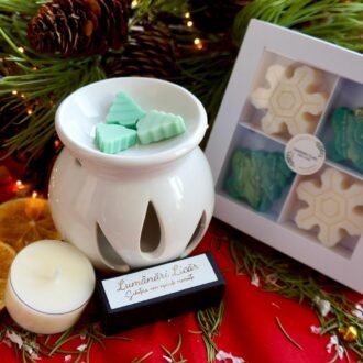 Set lampă aromaterapie și cutie cu 4 licăriri