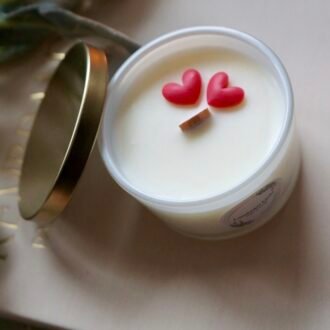 Lumânare recipient sticlă alb