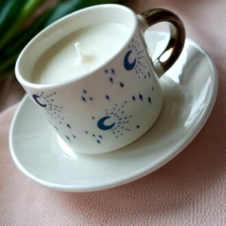 Lumânare ceșcuță cu farfurie